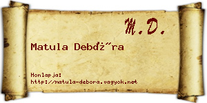 Matula Debóra névjegykártya